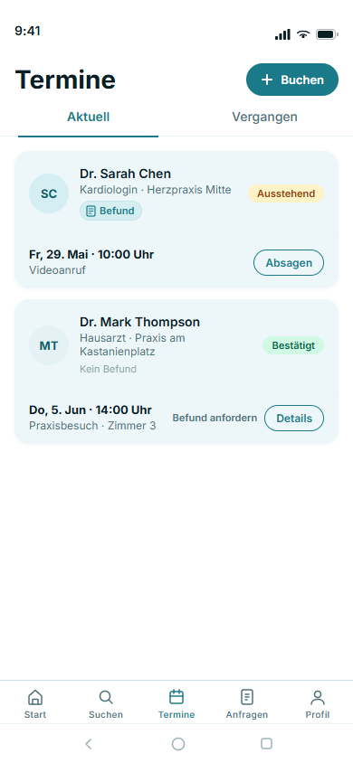 Appointments tab
