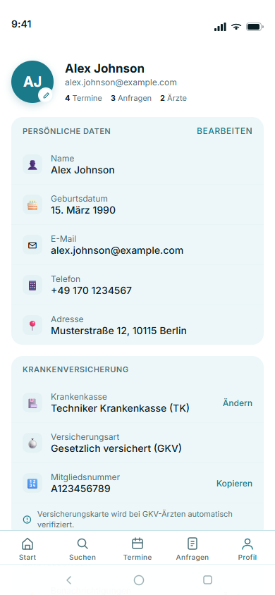 Profile tab