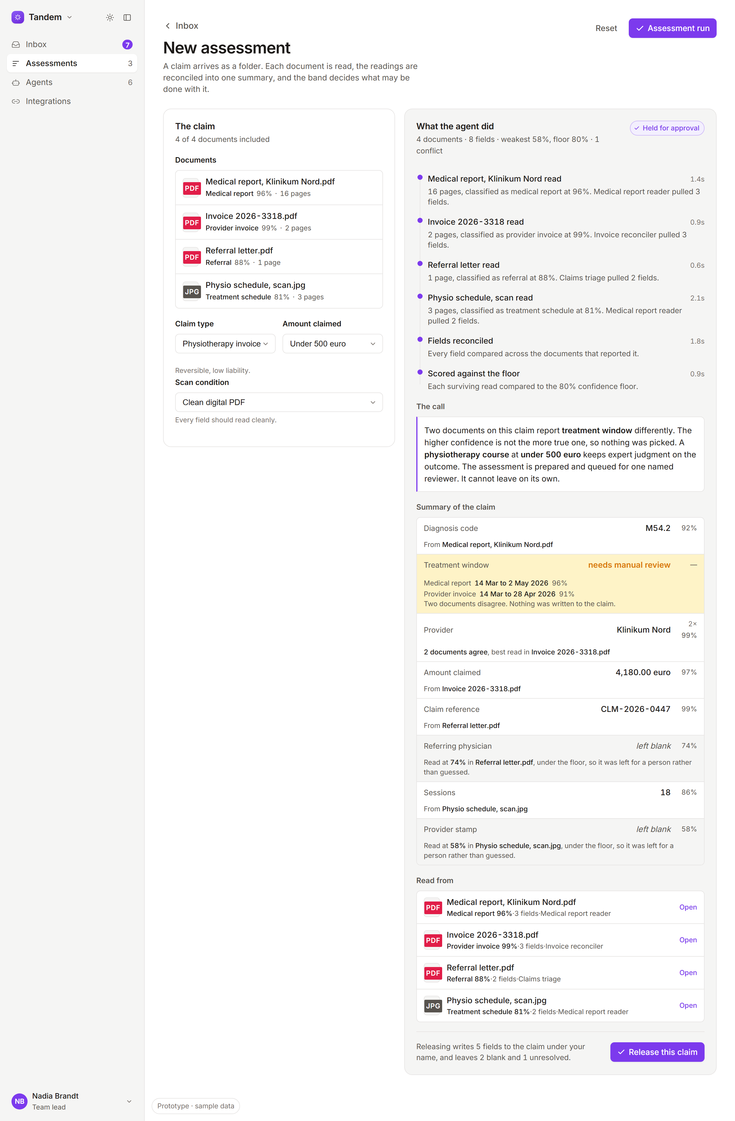 Tandem: version three, attaching a document and re-running